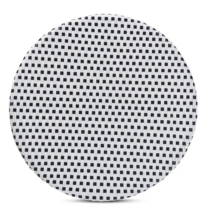 Tavolo da pranzo Tavor classico francese in bianco e nero intrecciato/rattan naturale per interni ed esterni