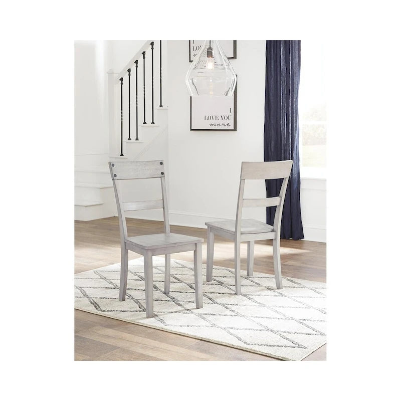 Sedia da sala da pranzo Loratti Rustic con finitura Grey Wash (Set di 2)
