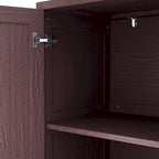Credenza funzionale a 4 ante in rattan decorativo