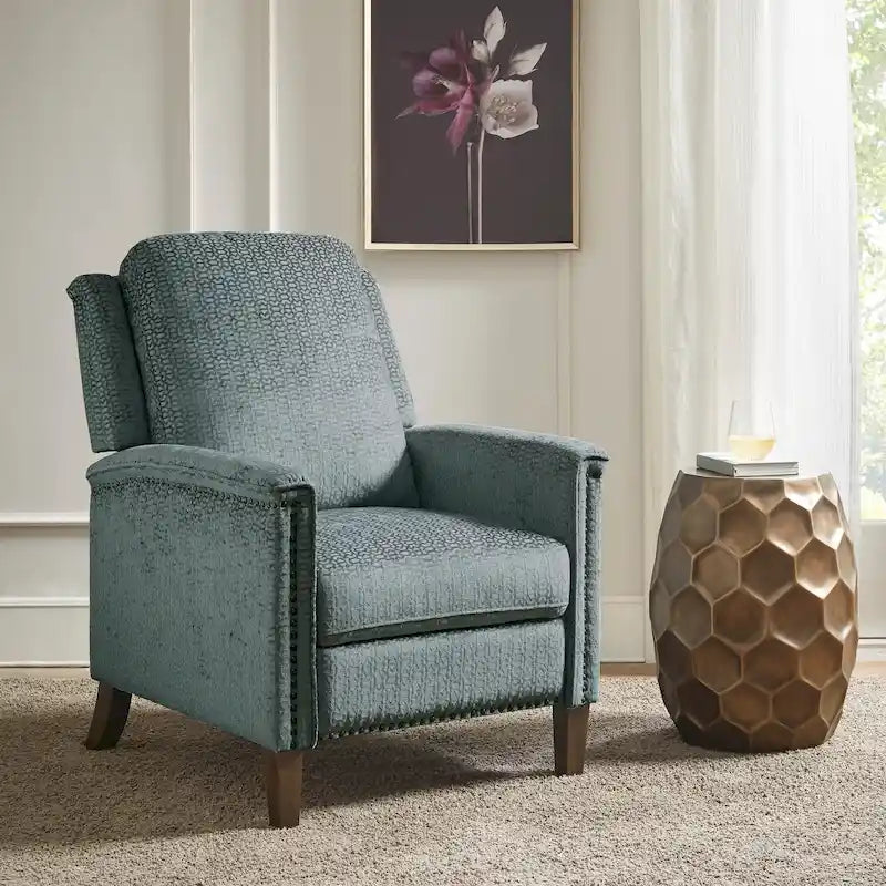 Poltrona reclinabile Madison Park Cecile blu con schienale a spinta
