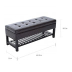 Panca Contenitore Pouf Portascarpe Westfield Marrone in Ecopelle Trapuntata Porch & Den