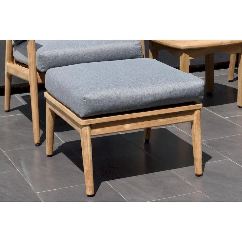 Pouf da esterno Nordic in legno di Teak. Legno 100% Teak e cuscini in Olefin