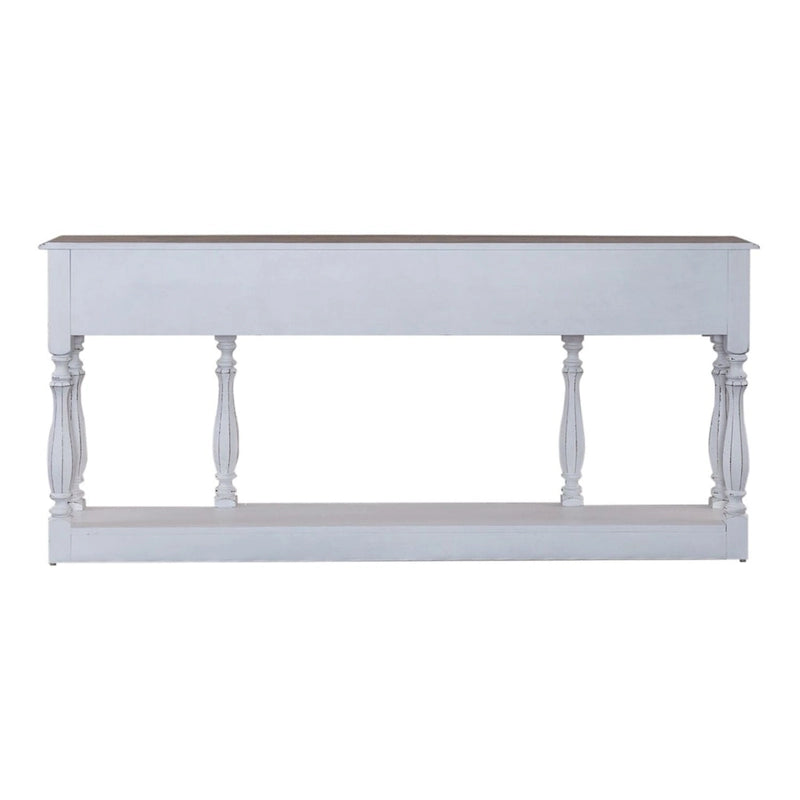Consolle da ingresso Magnolia Manor in bianco antico e corteccia invecchiata, 182 cm