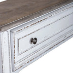Consolle da ingresso Magnolia Manor in bianco antico e corteccia invecchiata, 182 cm