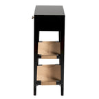 Freya Tavolo Consolle 1 Cassetto in Legno di Bayur, Stile Bohemien Moderno - Nero