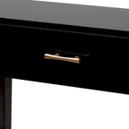 Freya Tavolo Consolle 1 Cassetto in Legno di Bayur, Stile Bohemien Moderno - Nero