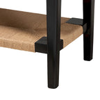Freya Tavolo Consolle 1 Cassetto in Legno di Bayur, Stile Bohemien Moderno - Nero