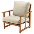 Eucalyptus Grandis Wood Cushioned Club Chair, Beige by National Tree Company - 31 in