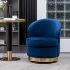 Poltrona girevole contemporanea in velluto Wania Roundhill Furniture, blu