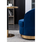 Poltrona girevole contemporanea in velluto Wania Roundhill Furniture, blu