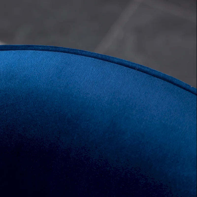 Poltrona girevole contemporanea in velluto Wania Roundhill Furniture, blu