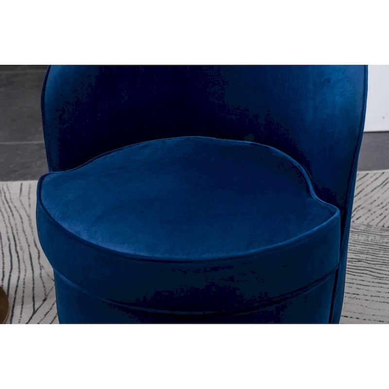 Poltrona girevole contemporanea in velluto Wania Roundhill Furniture, blu