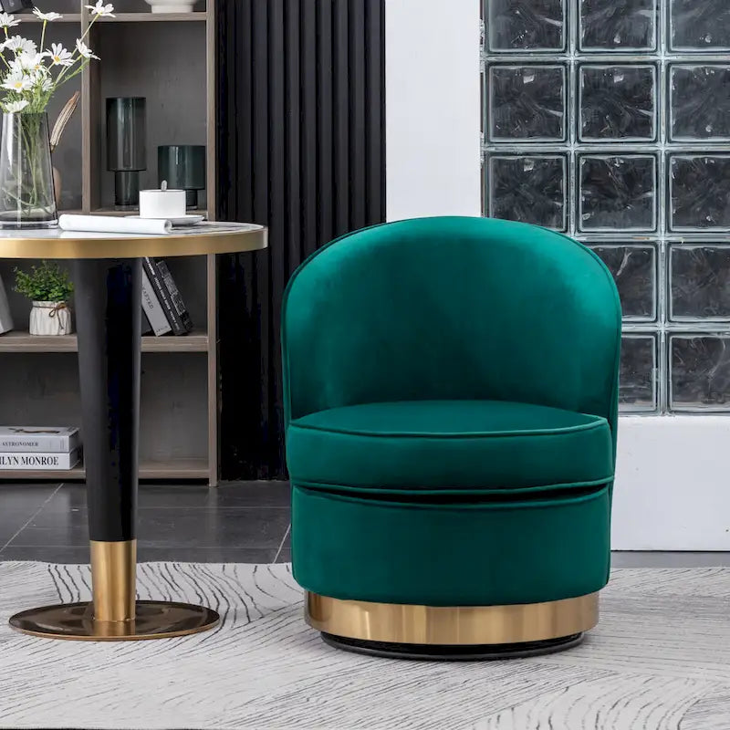 Poltrona girevole contemporanea in velluto Wania Roundhill Furniture, blu