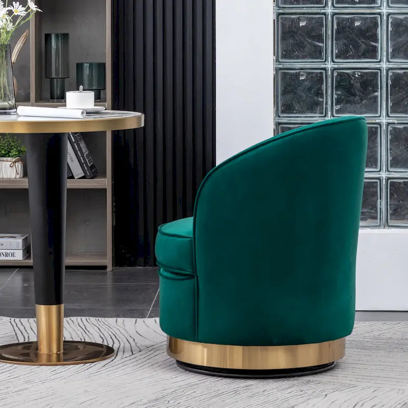 Poltrona girevole contemporanea in velluto Wania Roundhill Furniture, blu