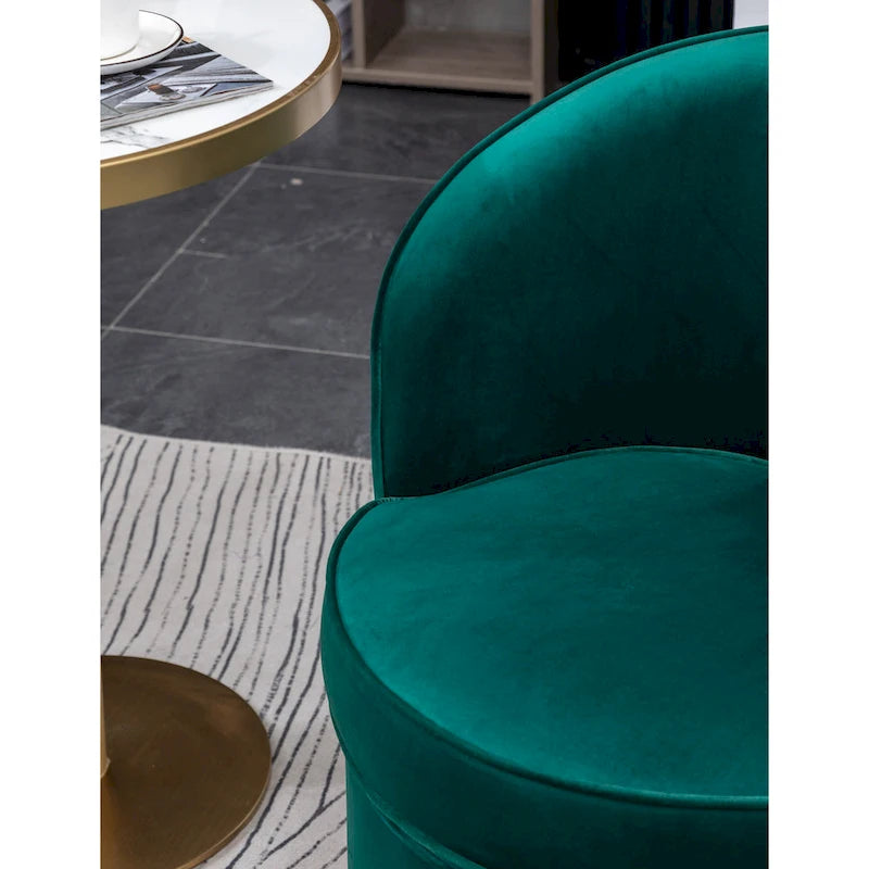 Poltrona girevole contemporanea in velluto Wania Roundhill Furniture, blu