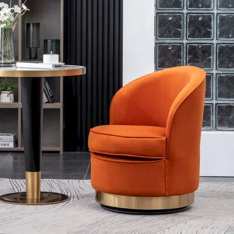 Poltrona girevole contemporanea in velluto Wania Roundhill Furniture, blu