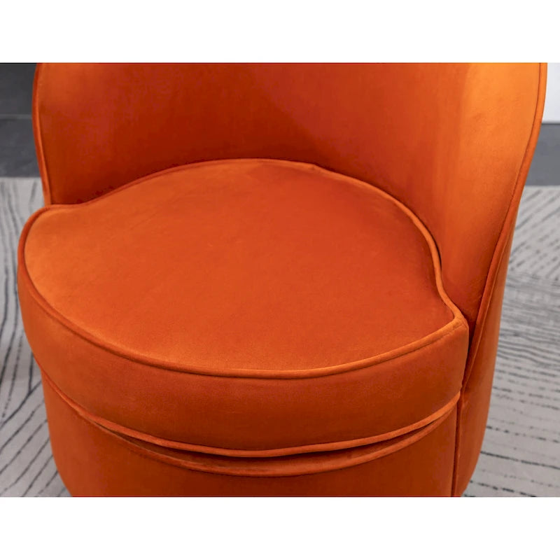 Poltrona girevole contemporanea in velluto Wania Roundhill Furniture, blu