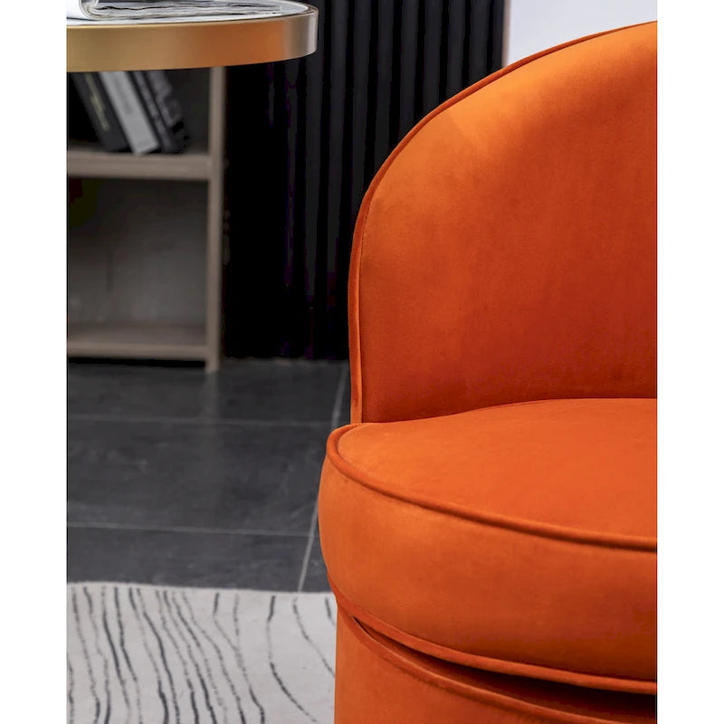 Poltrona girevole contemporanea in velluto Wania Roundhill Furniture, blu