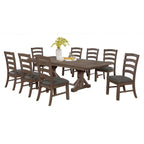 Set da pranzo rustico con cavalletto a 9 pezzi Best Quality Furniture