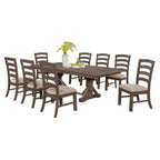 Set da pranzo rustico con cavalletto a 9 pezzi Best Quality Furniture