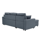 Divano letto sezionale convertibile reversibile Poundex con contenitore