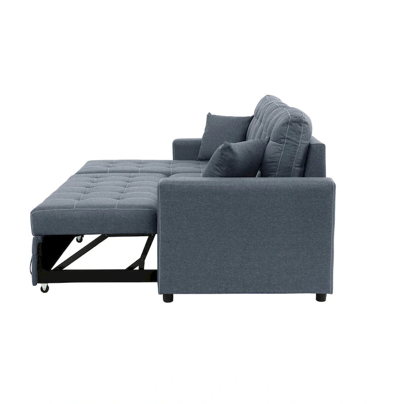 Divano letto sezionale convertibile reversibile Poundex con contenitore
