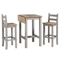 Set da pranzo alto in legno con tavolo pieghevole e 2 sedie Collezione Corona
