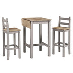 Set da pranzo alto in legno con tavolo pieghevole e 2 sedie Collezione Corona