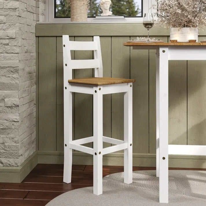 Set da pranzo alto in legno con tavolo pieghevole e 2 sedie Collezione Corona