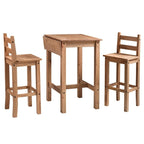 Set da pranzo alto in legno con tavolo pieghevole e 2 sedie Collezione Corona