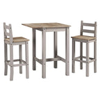 Set da pranzo alto in legno con tavolo pieghevole e 2 sedie Collezione Corona