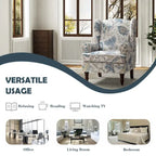 Poltrona d'accento tradizionale in tessuto Epimethis con gambe tornite, set da 2, di HULALA HOME
