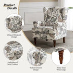 Poltrona d'accento tradizionale in tessuto Epimethis con gambe tornite, set da 2, di HULALA HOME