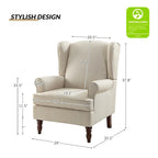Poltrona d'accento tradizionale in tessuto Epimethis con gambe tornite, set da 2, di HULALA HOME
