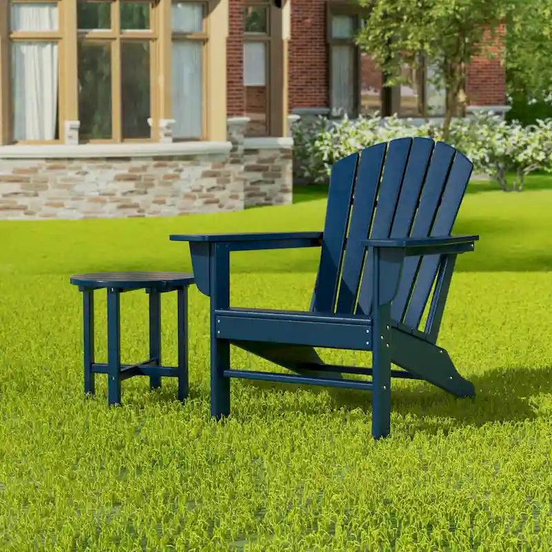 Polytrends Altura Outdoor Eco-Friendly All Weather Adirondack Chair with Side Table (2-Piece Set)