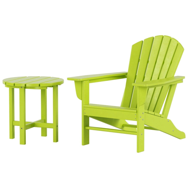 Polytrends Altura Sedia Adirondack da Esterni Ecologica per Tutte le Stagioni con Tavolino Laterale (Set da 2 Pezzi)