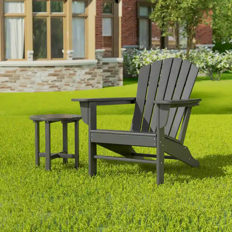 Polytrends Altura Sedia Adirondack da Esterni Ecologica per Tutte le Stagioni con Tavolino Laterale (Set da 2 Pezzi)
