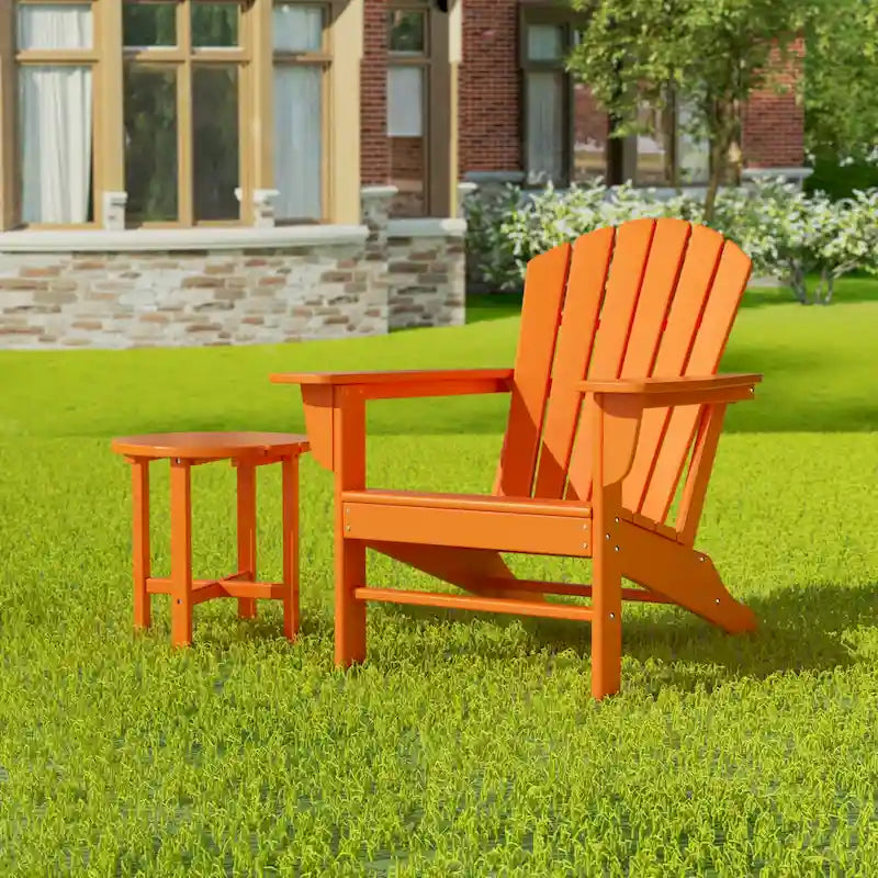 Polytrends Altura Sedia Adirondack da Esterni Ecologica per Tutte le Stagioni con Tavolino Laterale (Set da 2 Pezzi)