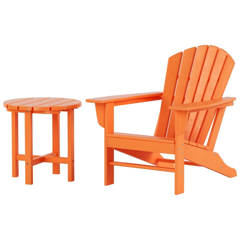 Polytrends Altura Sedia Adirondack da Esterni Ecologica per Tutte le Stagioni con Tavolino Laterale (Set da 2 Pezzi)