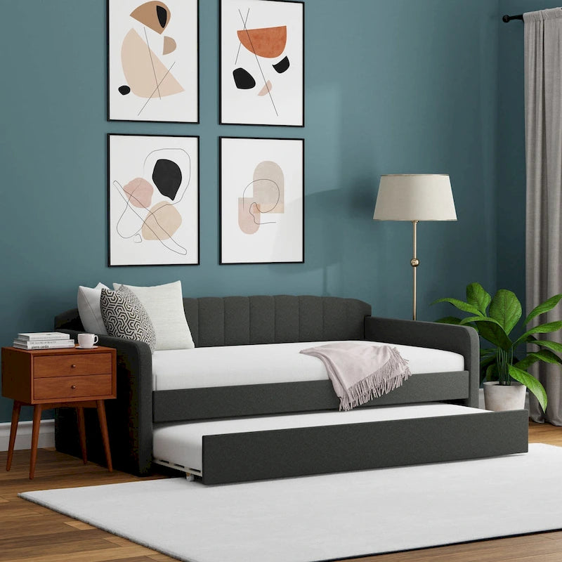 Divano-letto a giorno smerlato con letto estraibile