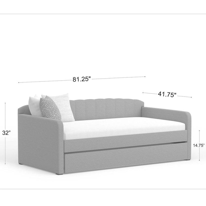 Divano-letto a giorno smerlato con letto estraibile