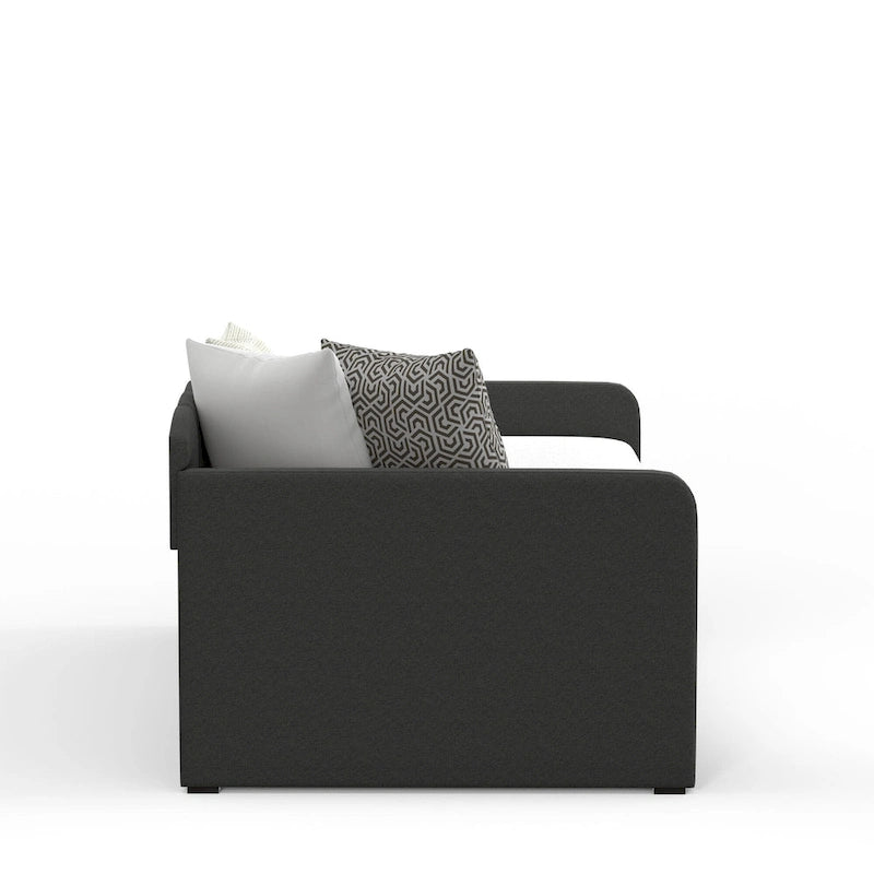 Divano-letto a giorno smerlato con letto estraibile