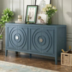 Credenza retrò con maniglia in metallo con scanalatura circolare