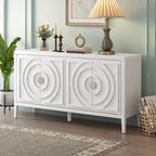 Credenza retrò con maniglia in metallo con scanalatura circolare