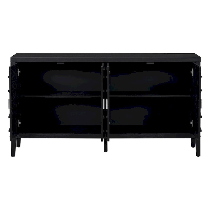 Credenza retrò con maniglia in metallo con scanalatura circolare