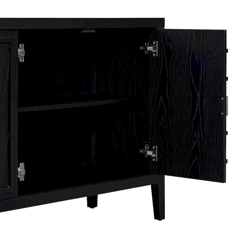 Credenza retrò con maniglia in metallo con scanalatura circolare