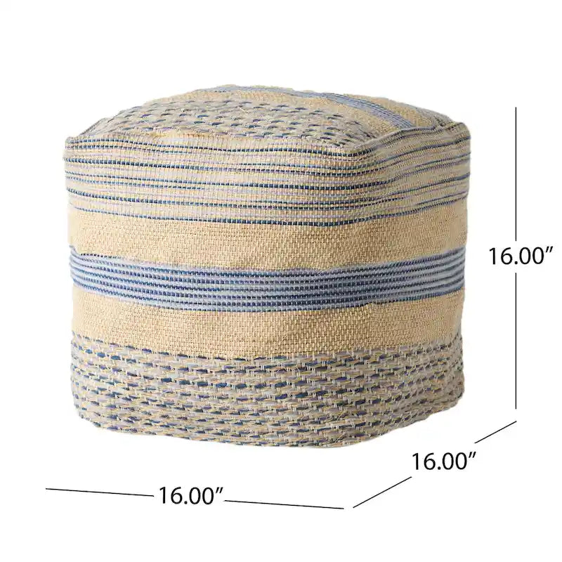 Pouf in Tessuto Bohemien Artigianale Caiman di Christopher Knight Home