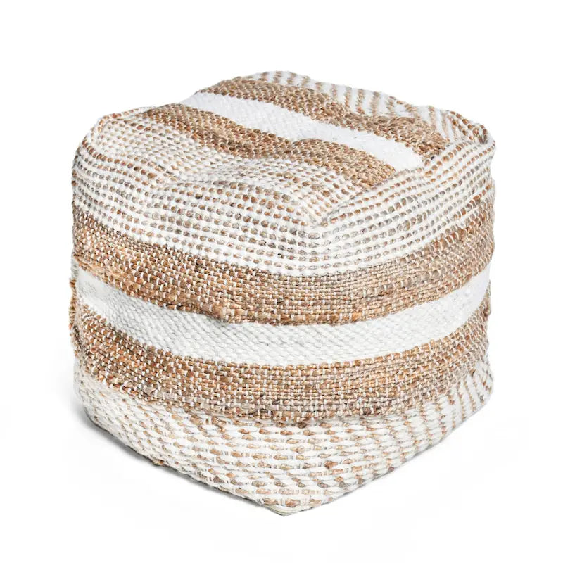 Pouf in Tessuto Bohemien Artigianale Caiman di Christopher Knight Home