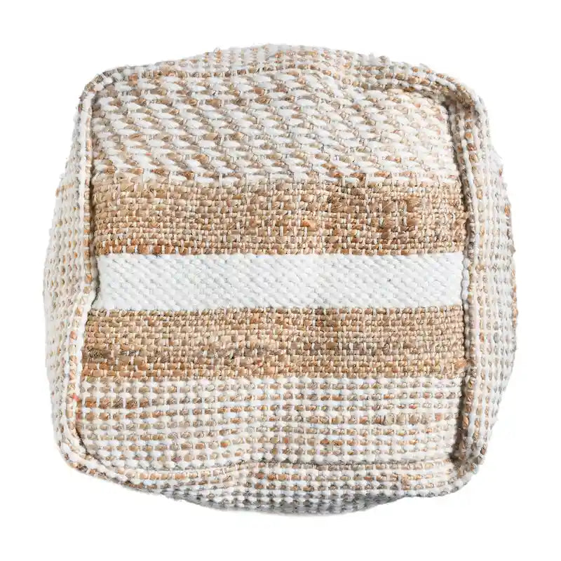 Pouf in Tessuto Bohemien Artigianale Caiman di Christopher Knight Home