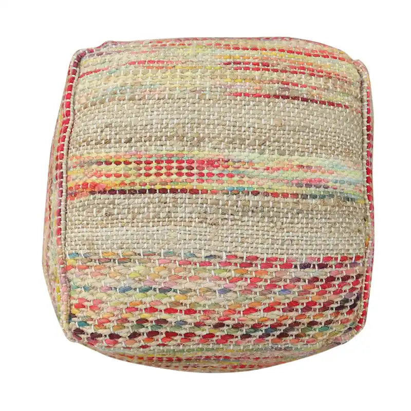 Pouf in Tessuto Bohemien Artigianale Caiman di Christopher Knight Home